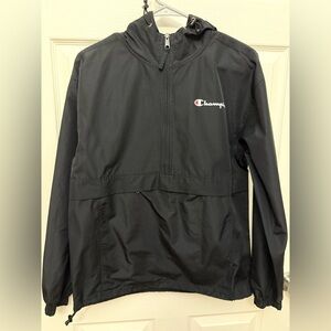 Champion Black Half Zip Windbreaker